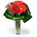 Кармен. Стильная композиция из красных гербер и роз в вазе.